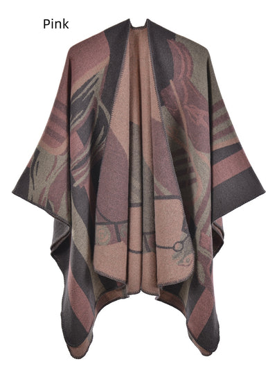 Ladies Shawl Padded Cashmere Split Cloak