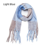 Color Matching Plaid Thick Tassel Scarf Shawl