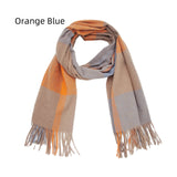 Thickened Fringed Rainbow Plaid Scarf
