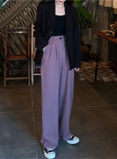Slim Loose Wide-leg Pants High-waisted Pants