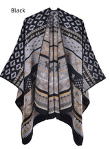 Knitted Split Bohemian Cloak Shawl