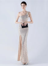 Mermaid Sequins Split Beading Prom Dress