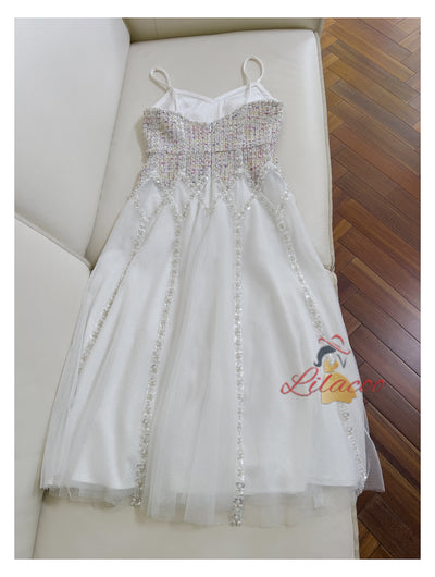 Open-back Sling Slim Mesh Dress