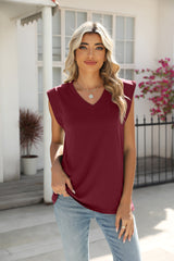 V-neck Loose Short-sleeved Vest T-shirt