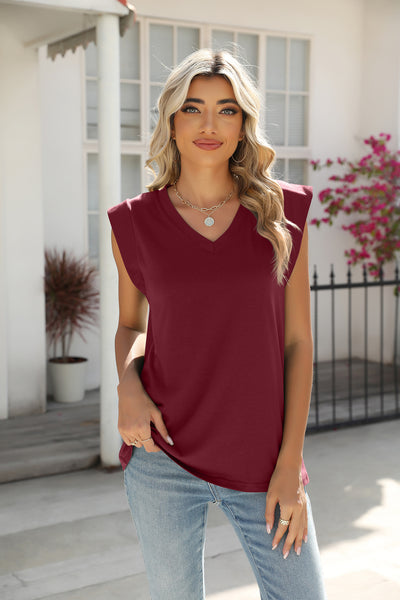 V-neck Loose Short-sleeved Vest T-shirt