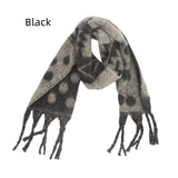 Heavy Tassel Jacquard Polka-dot Christmas Scarf
