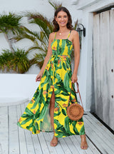 High Waist Split Bohemian Dress