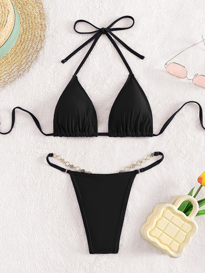 Crystal Triangle Chain Sexy Thong Bikini
