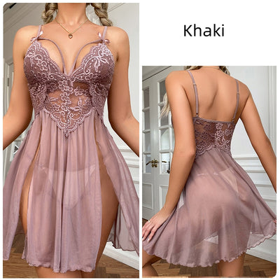 Sexy Mesh Perspective Lace Sling Nightdress Pajamas