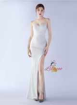 Mermaid Sequins Strapless Prom Dress