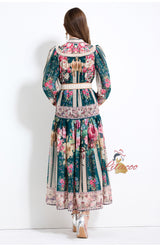 Palace Style Printed Long Dress