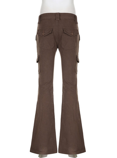 Button Tooling Bell Bottoms Trousers Pant
