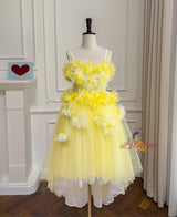 Three-dimensional Flower Mesh Sling Dress