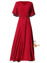 Pink V-neck Beading Mother Of The Bride Dress