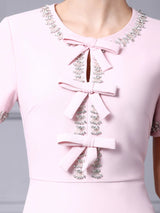 White Short Sleeve Mother of the Bride Dress