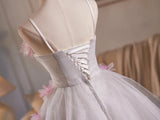 Tulle Sequins Flower Homecoming Dress