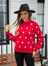 Knitwear Polka Dot Pullover Sweater
