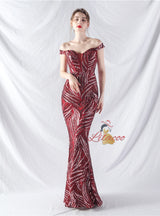 Mermaid Off the Shoulder Sequins Prom Dress