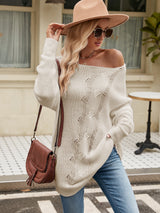 Solid Color Buttoned Loose Pullover Sweater