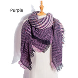 Gradual Plaid Square Scarf Ladies Shawl