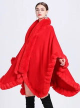 Irregular Large Size Knitted Loose Shawl Cloak