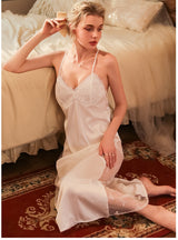 Mesh Lace Stitching Nightgown Two-piece Suit