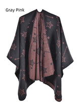 Ladies Jacquard Shawl Split Cloak