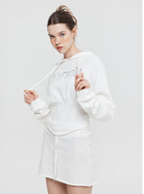 Waist-closed Hooded Short Sports Top