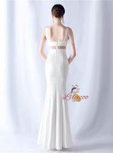 Sexy Straps Split Beading Prom Dress