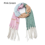 Coarse Fringed Plaid Scarf Shawl