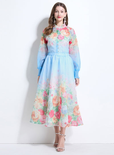 Palace Printed Breasted Slim Dress