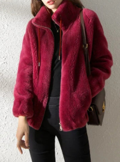 Imitation Lambswool Thick Turtleneck Coat