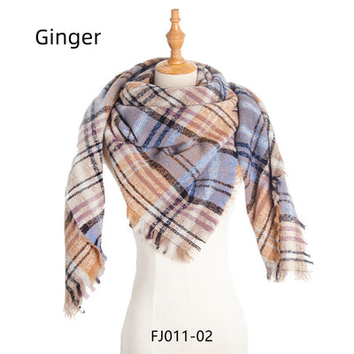 Women Small Plaid Square Scarf