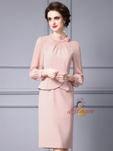 Light Blue Long Sleeve Mother Of The Bride Dress