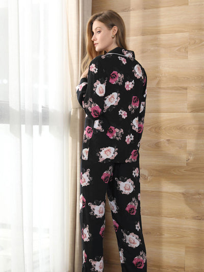 Autumn and Winter Flower Pattern Long Sleeve Suit