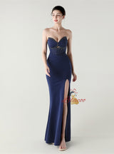 Mermaid Strapless Beading Split Prom Dress