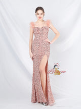 Mermaid Sequins Straps Prom Dress