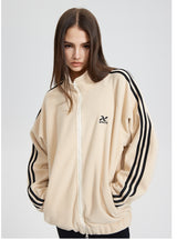 Women Retro Zipper Loose Coat