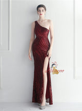 Mermaid Sequins Split Prom Dress