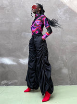 High Waist Pleated Loose Casual Pant