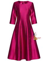 Fuchsia Satin Beading Mother Of The Bride Dress