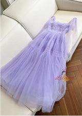 Purple Sleeveless Slim Waist Dress