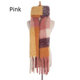 Coarse Fringed Plaid Stripes Scarf