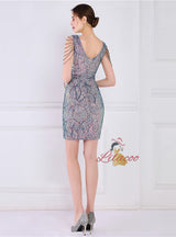 Sequins V-neck Beading Short Prom Dress