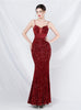 Mermaid Sequins Lace Spaghetti Straps Prom Dress