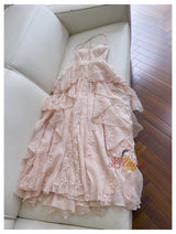 Halter Embroidered Irregular Dress