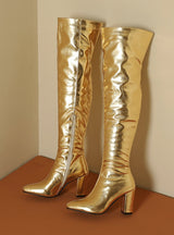 Bright Patent Leather Boots Martin Boots