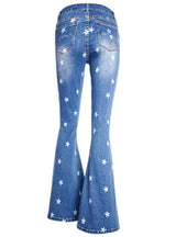 Colour Matching Striped Star Print Jeans