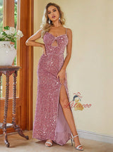 Mermaid Sequins Spaghetti Straps Prom Dress