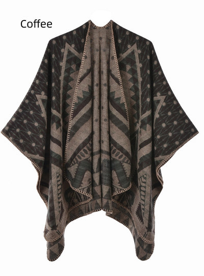 Fashion Split Shawl Cloak Retro Shawl